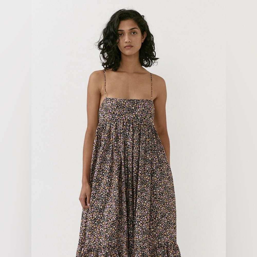 Matteau Empire Tiered Maxi Floral Dress - NWOT Designer Size 4 = US8